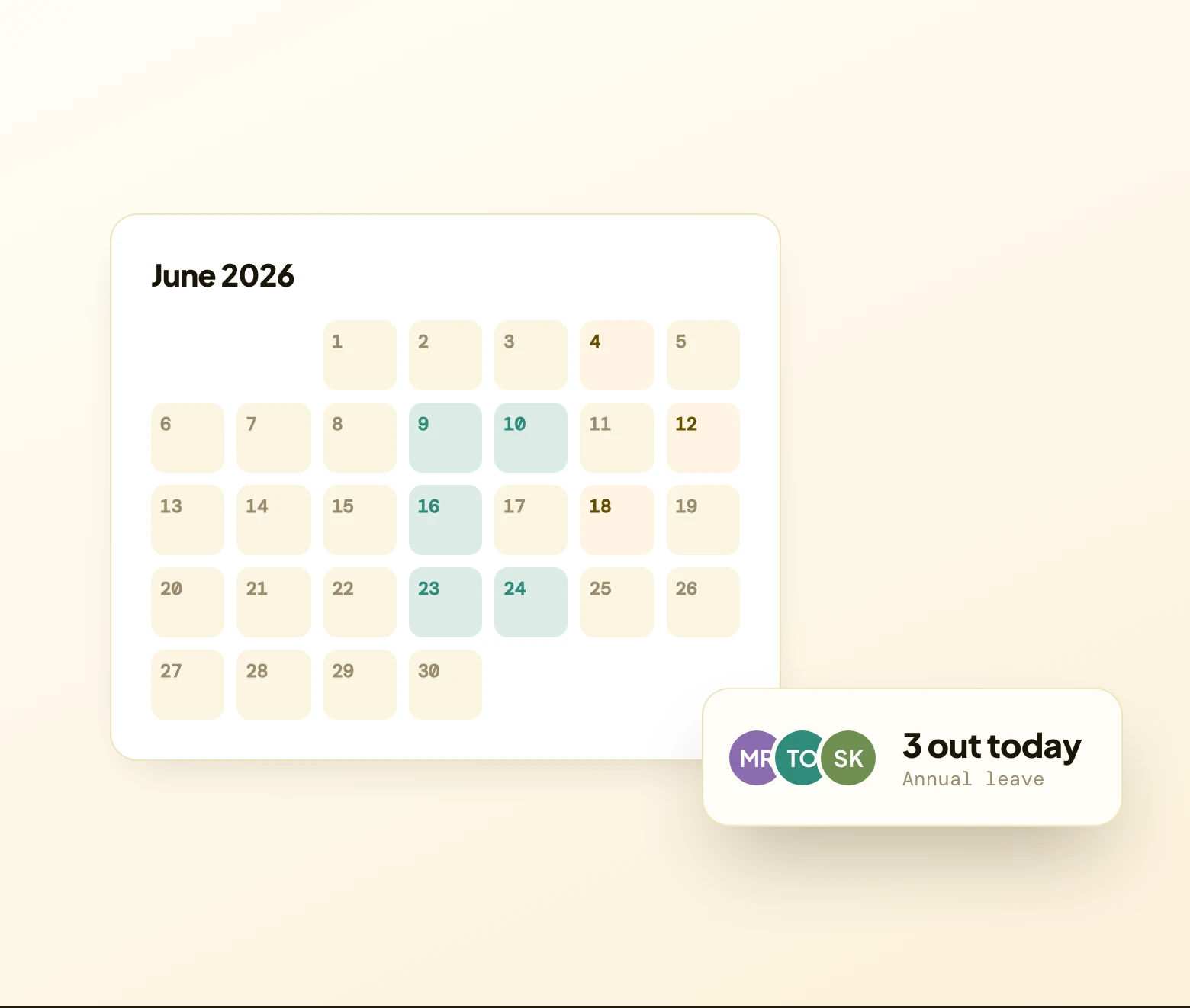 Project allocation calendar